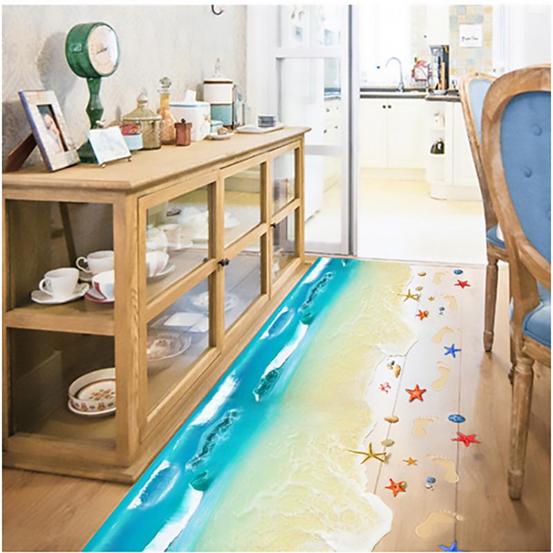 3D Abnehmbare Wandaufkleber für Kinder Strandthema Kinderzimmer Kindergarten Dekoration Sicher Wasserdichtes Vinyl Kunst