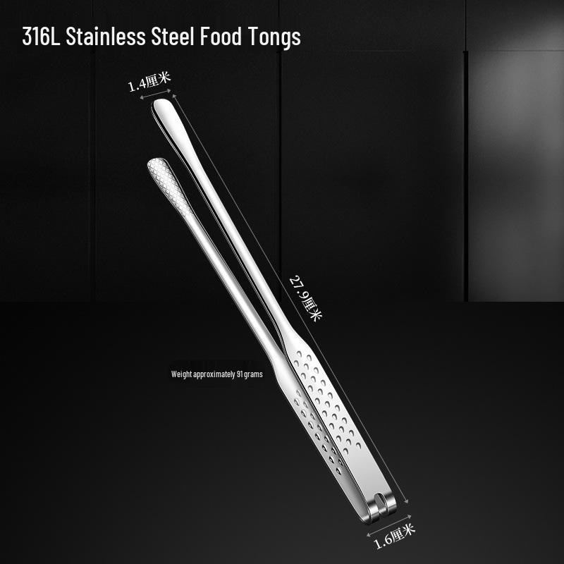 Heavy-Duty 316 Stainless Steel BBQ Grill Tongs - Korean Style