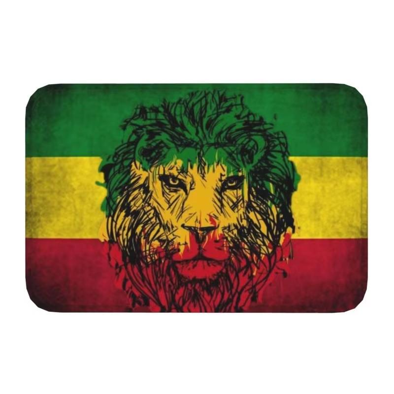 Löwe von Juda Rasta Jamaikanischer Reggae Fußmatte Matte Anti-Rutsch Rastafarian Kunst Badezimmer Küche Garten Teppich Teppich