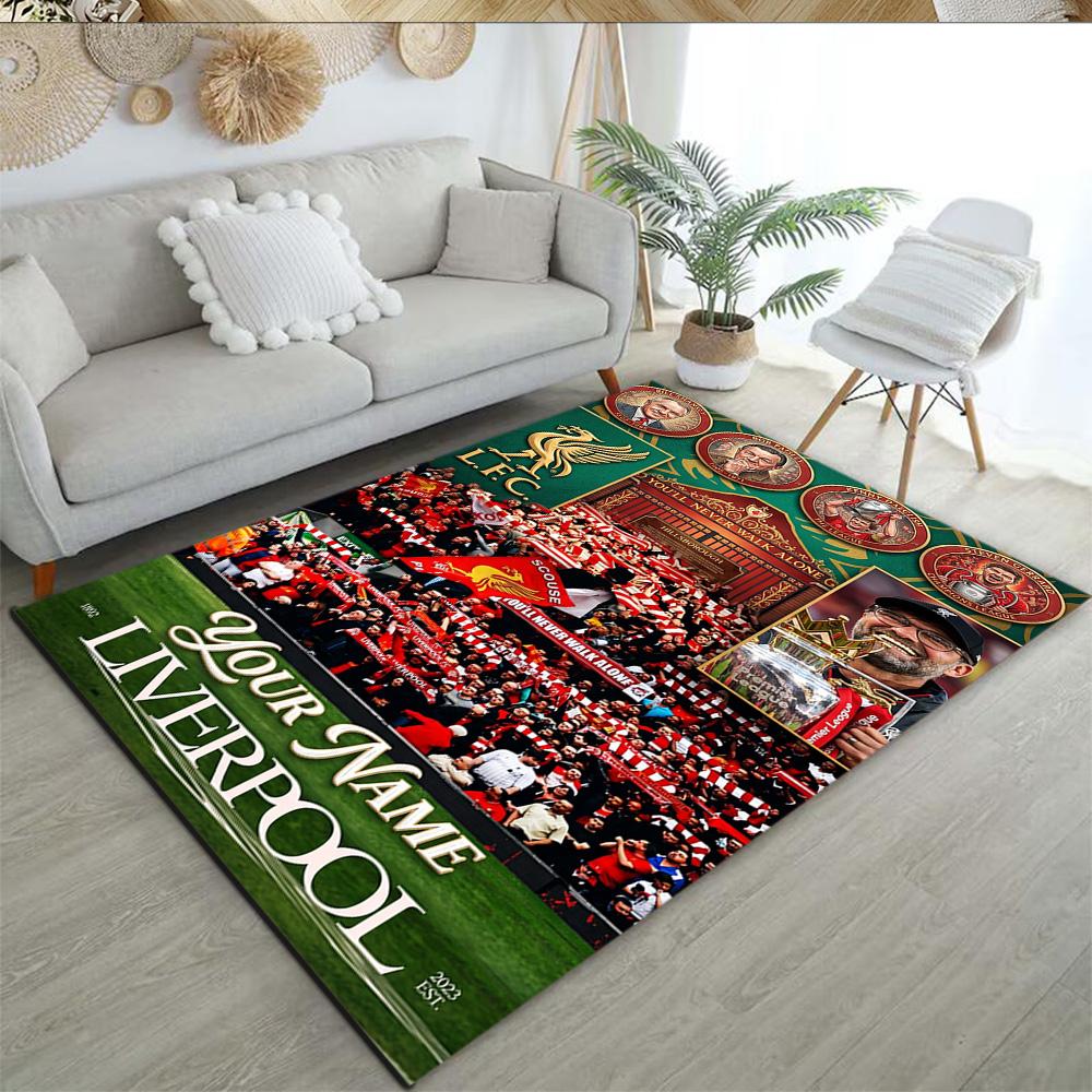 Liverpool Fc Customized Name Area Rug Perfect For Entryway Decorate Room Balcony Outdoor Antislip Carpet Decorate Offices