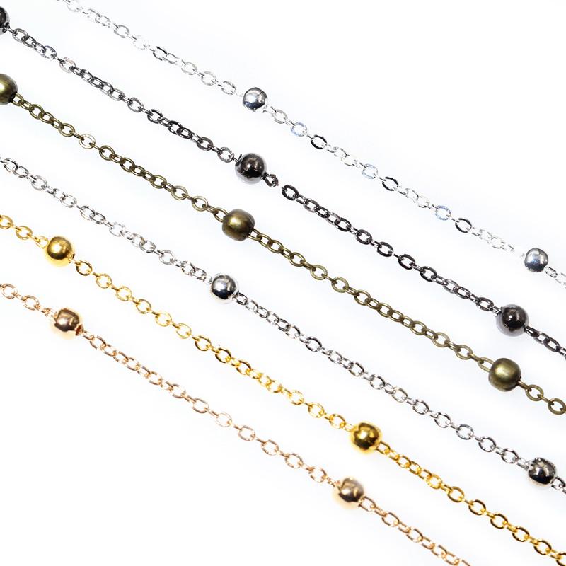 5 Meters/lot 3.5mm Ball Chains Bronze Gold Silver Color Handmade Necklace Bracelet DIY Jewelry Making Findings Accessories