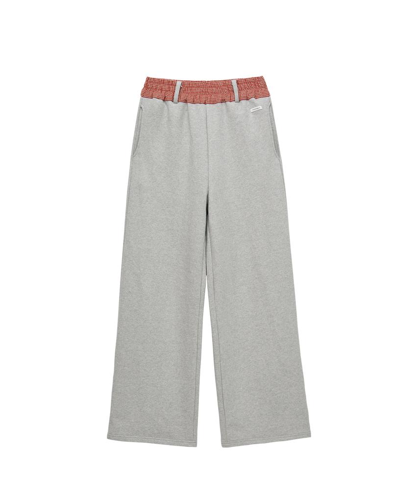 PANDORAFIT Check Banding Pants (Melange Gray)