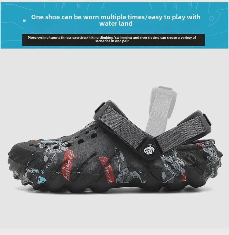 2024 Prodyšné letní plážové pantofle Baotou pro muže – Všestranné, mladistvé boty pro volný čas s dvojím účelem ve velkých velikostech.