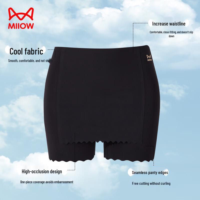 Maoren Women's Ice Silk Seamless Anti-Chafe Safety Shorts 2-Pack