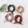 Soft Wrap Solid-color Bandana Hair Band Pleated Silk Scarf Fashion Chiffon Hair Scarf  Girls