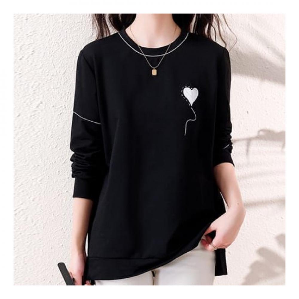 Navava Unisex Vintage Heart Point Round Neck Long Sleeve Sweatshirt Nt1294
