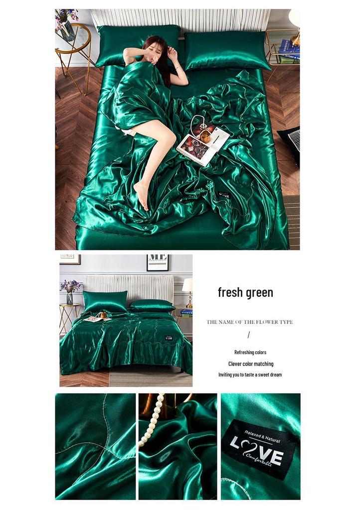 Ice Silk Cooling Summer Quilt: Solid Color, Waterproof, Air Conditioning Blanket