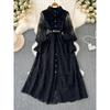 Waist Trimming below the Knees Long Sleeves Elegant Graceful Lace First Love Skirt