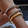 Stainless Steel Minimalist Square Bracelet, High-end, Niche Fashion Metal Clasp, Vintage Bracelet Accessory