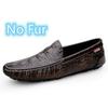 Fashion Crocodile Pattern Mens Loafers Genuine Leather Casual Shoes Men Slip-On Shoes Lightweight Man Driving Flat Fashion New Mocasines
