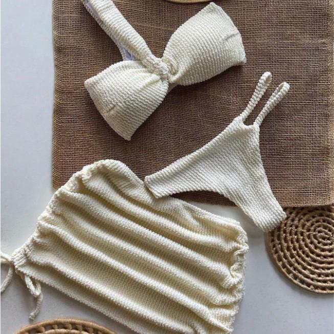 2025 European & American One-Shoulder Bikini Set with Sexy Hollow-Out Design