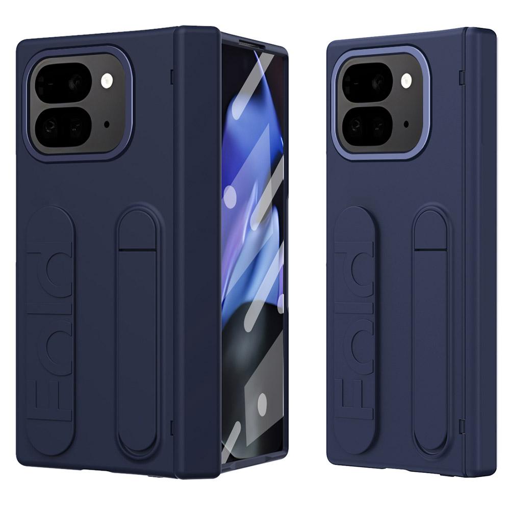 

Для Google Pixel 9 Pro Fold 5G Чохол Підставка Ремінець PC Чохол для телефону із Загартованою скляною плівкою Blue
