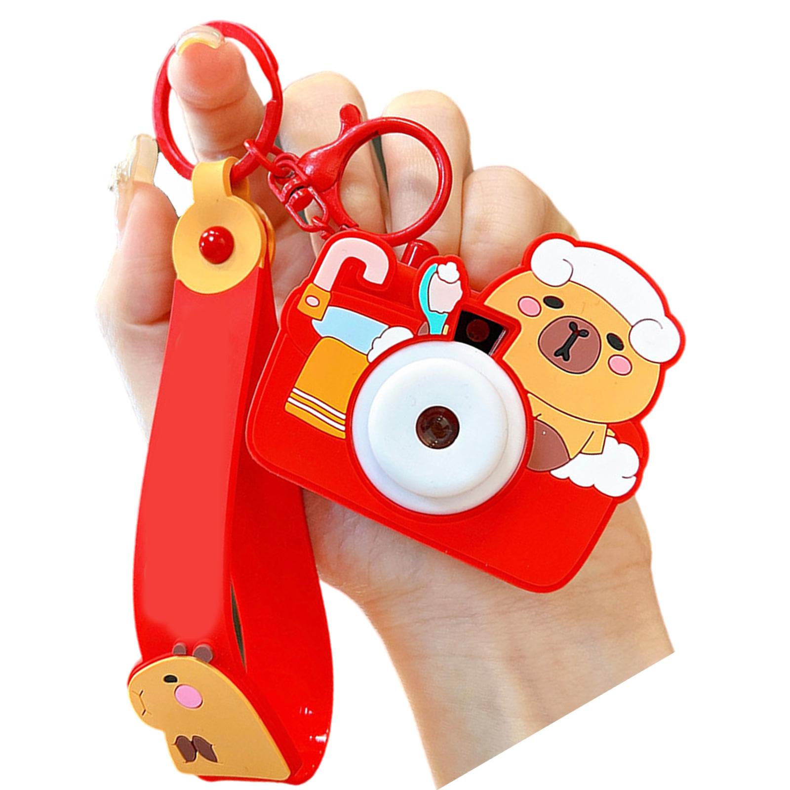 Креативный брелок-камера с капибарой, функция проекции, забавный дизайн, несколько цветов, украшение для сумки, аксессуар, подарок красный