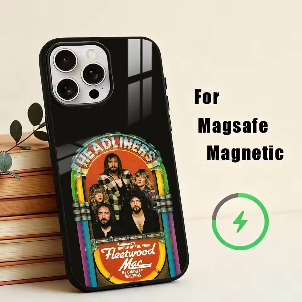 Band F-Fleetwood M-Mac Telefoonhoesje Voor iPhone17,16,15,14,13,12,11 Plus,Pro Magnetisch Voor Magsafe Draadloos Opladen