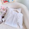 Spring Lace Trim Girls' Long Sleeve Shirt - Turn-Down Collar