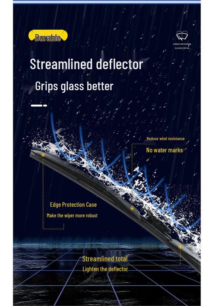 Universal Silicone-Coated High-End Silent Wiper Blade for ASX, Multi-Functional Three-Section Water-Scraping Blade.