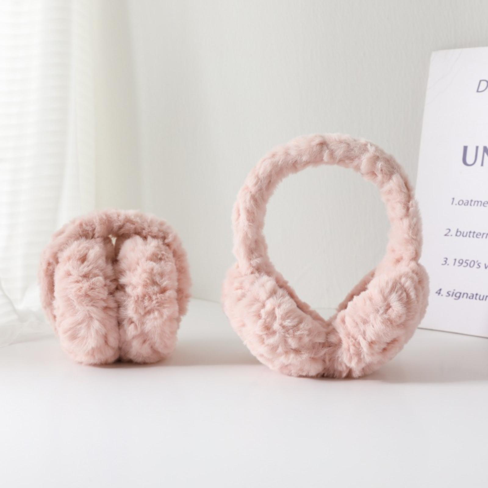 

Winter Women s Antifreeze Earmuffs Earmuffs Outdoor Riding Ear Warm Earmuffs One Size рожевий