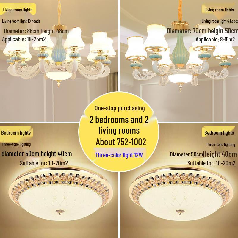 Modern European Ceramic Chandelier for Living Room, Restaurant, or Bedroom in Villa