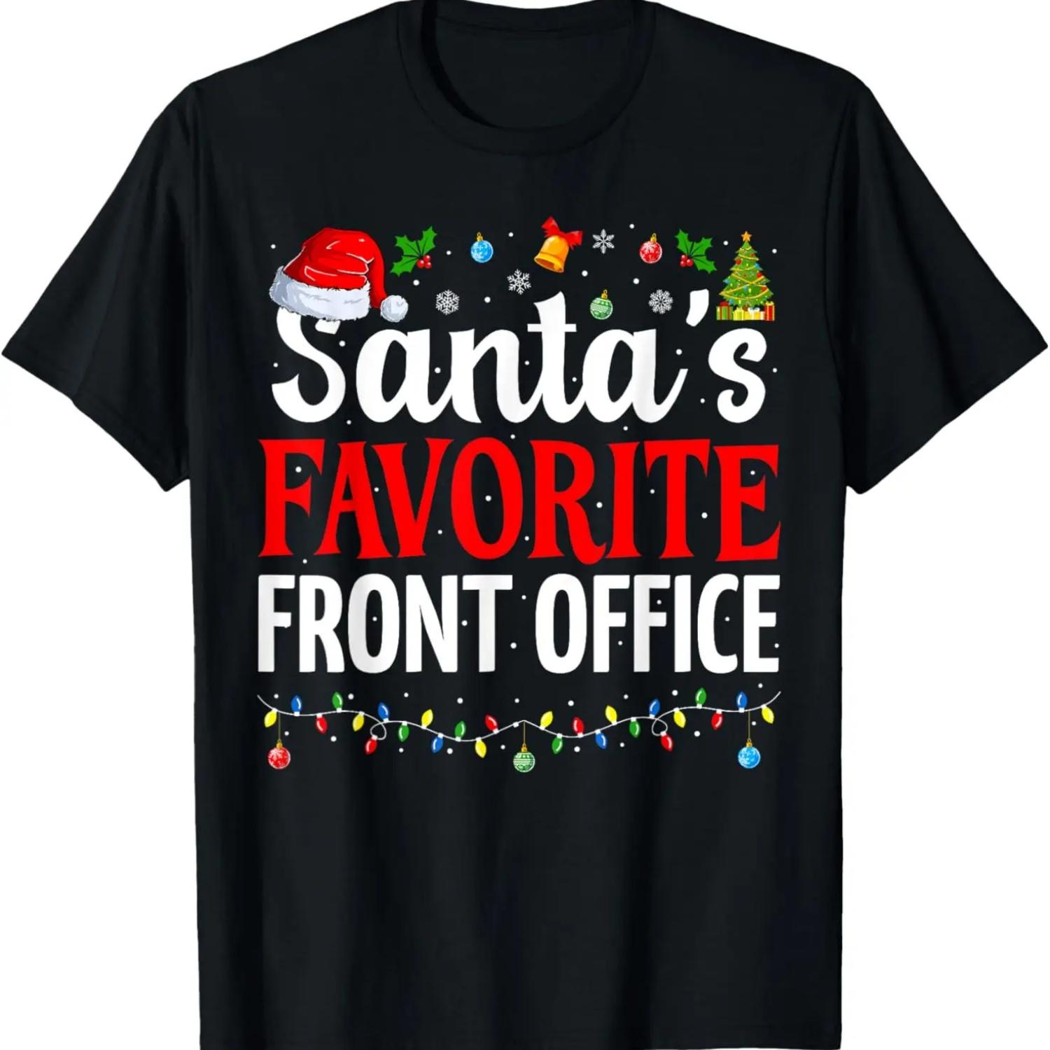 

Santa’s Favorite Front Office Cool Christmas Office Staff T-Shirt S чёрный