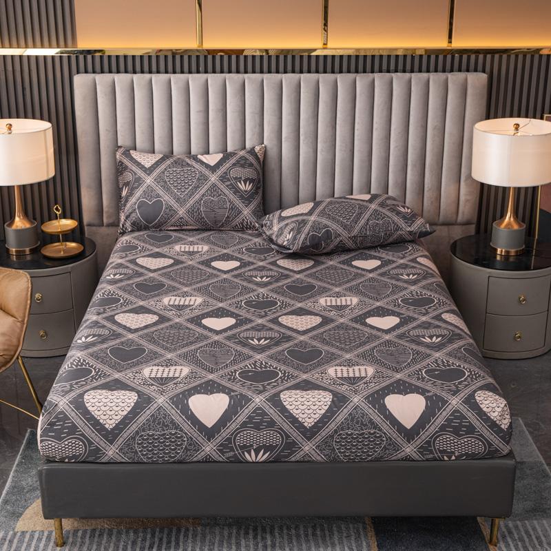 

Простыня размера «queen-king» с принтом и рисунком «love», удобная простыня на резинке, защитное одеяло, наволочки не входят в комплект 200x220x30cm