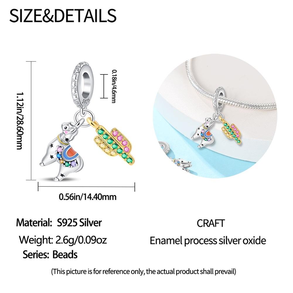 Copper Elephant Bamboo Pendant Seesaw Heart Zircon Beads Alpaca Charms Safety Chain Fit Diy Bracelets Jewelry Gifts