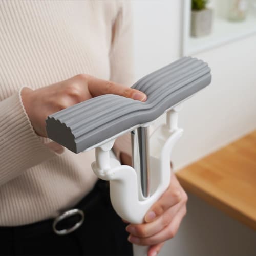 [Online Exclusive Color] Azuma Water Absorbent Mop with Super Absorbent Wringer, Mini, 43cm Long, 19cm Wiping Width, Easy Wringing, White