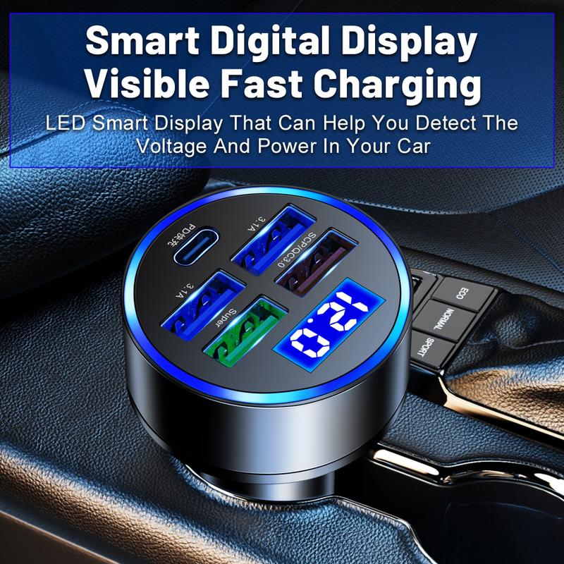 PD + QC 3.0 Fast Charging Car Phone Charger Adapter 4 Ports Usb Car Charger Type C PD35W Quick Charge 3.0 Car Charger