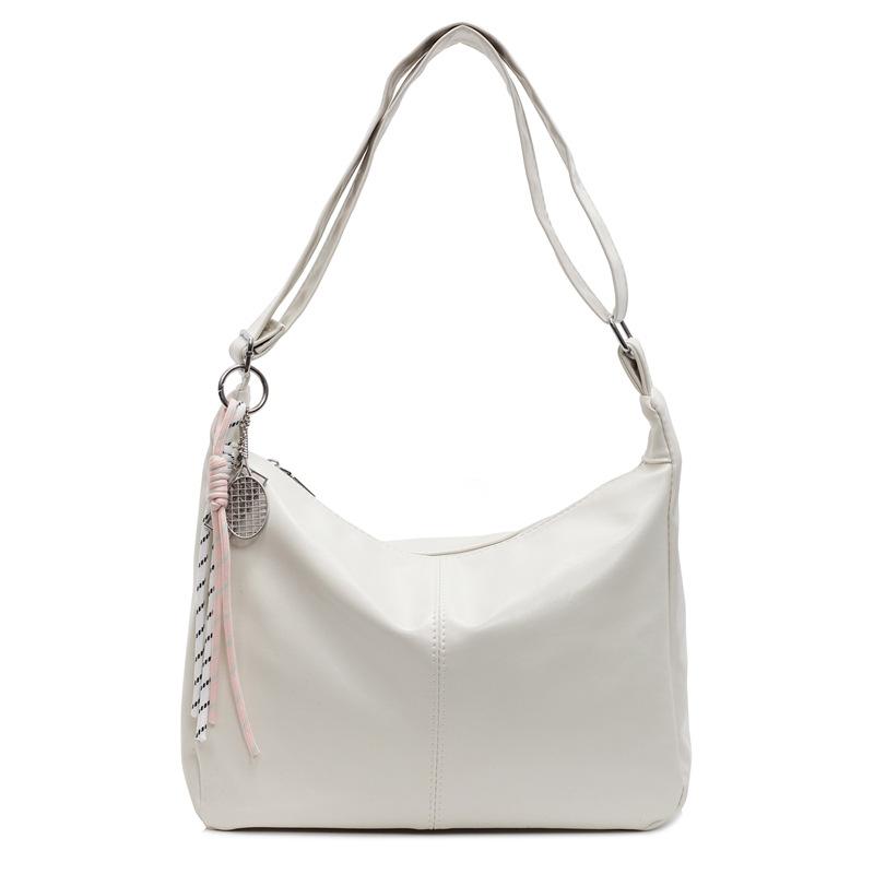 

New messenger bag, female sen cute trendy retro tote bag, college style commuting large-capacity shoulder bag Without pendant слоновая кость