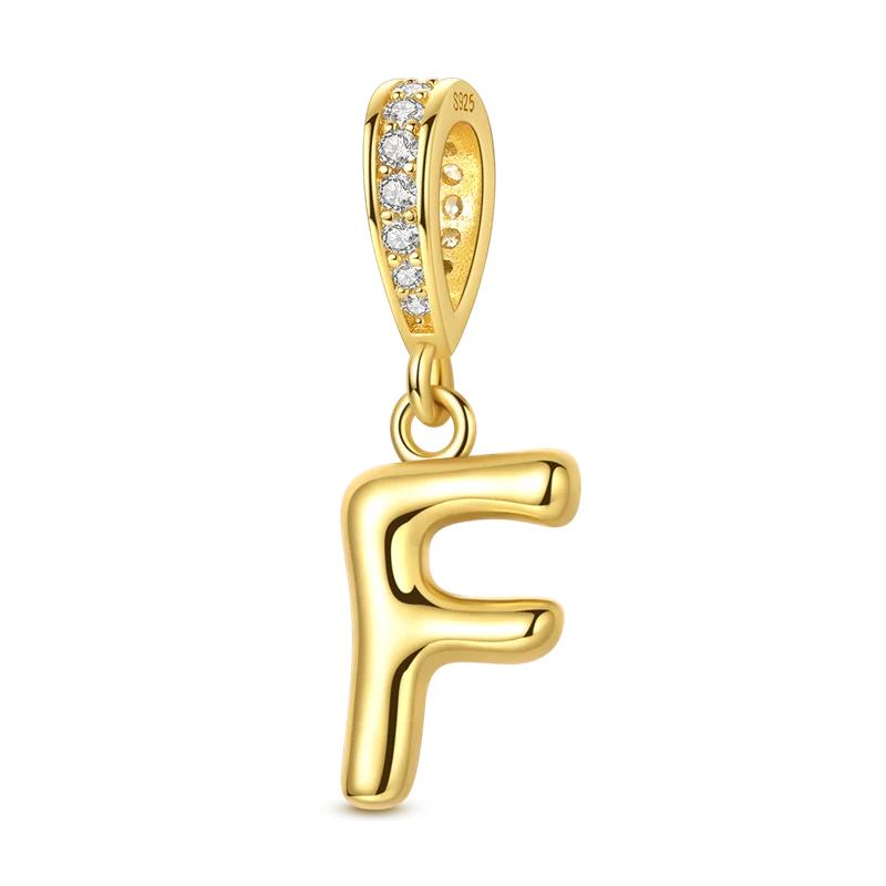 Copper Golden Letters Charms Bead Cz Zircon Diy A-Z Alphabet Pendant Fit Original Bracelet Diy Jewelry Gift