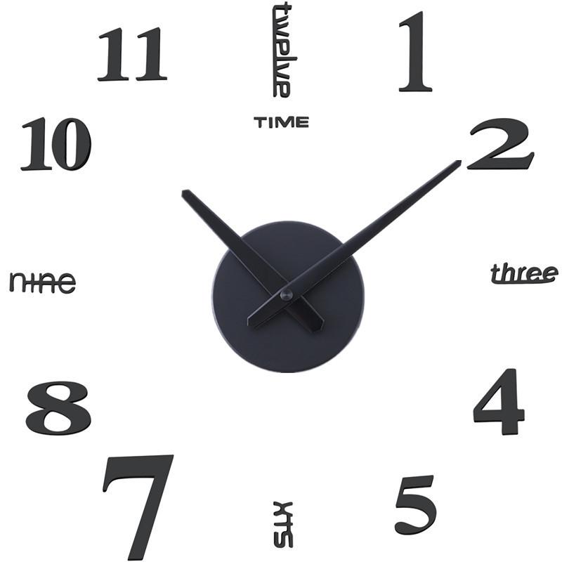 Acrylic 3D Digital Wall Clock, DIY Wall Sticker for Home & Living Room Decor