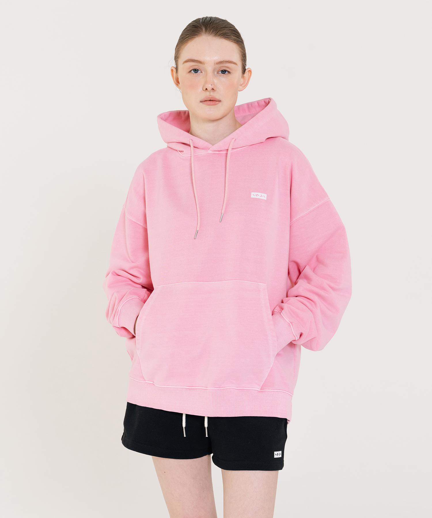 Ingi Active Small Logo Pigment Hoodie Pink S