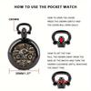 Antique Exquisite Vintage Motorcycle Pattern Design Quartz Pocket Watch - Men Male Kids Fashion Accessory, Non-Waterproof  Watch