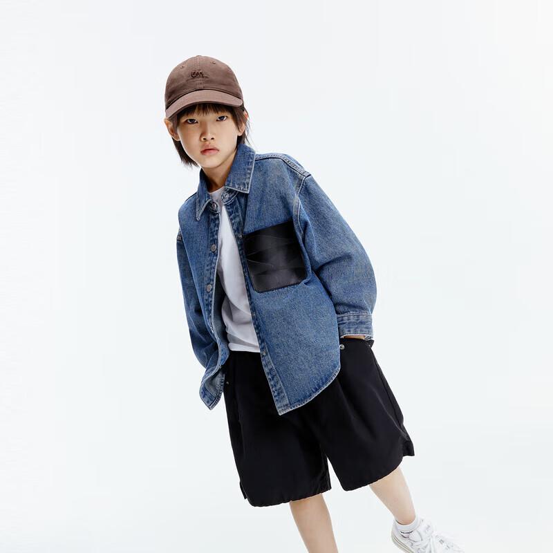 little MO&Co. Unisex Kids  Pure Cotton Denim Shirt Jacket 120