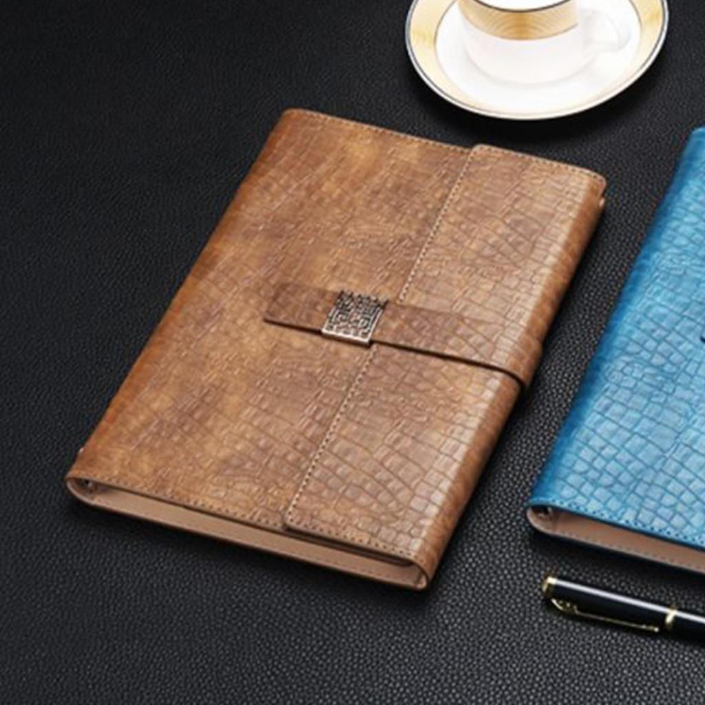 Leder A5 Schnalle Studenten-Fachnotizbuch, Business Loseblatt-Notizblock, Tagebuch, Arbeitsbesprechungs-Protokollbuch, Reisetagebuch, austauschbare Innenseiten