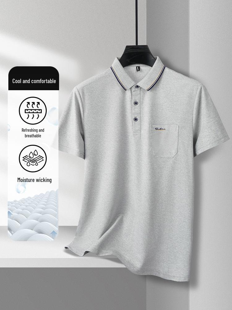 

Men s Summer Short Sleeve Embroidered T-Shirts - Solid Color Cotton-Like Fabric 175/XL (135-150 lbs) серый