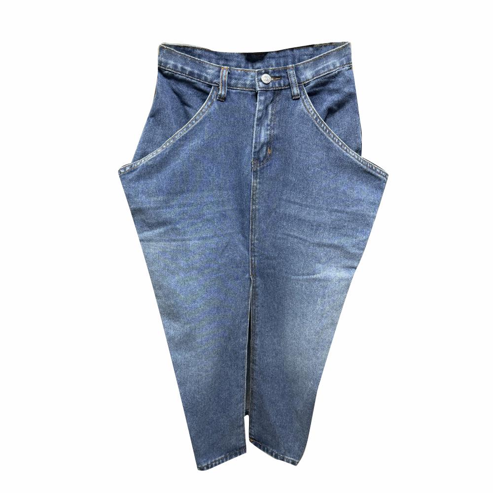 

Женская сексуальная ретро джинсовая юбка с неровными лоскутами - Весна/Лето 2026 Small синий