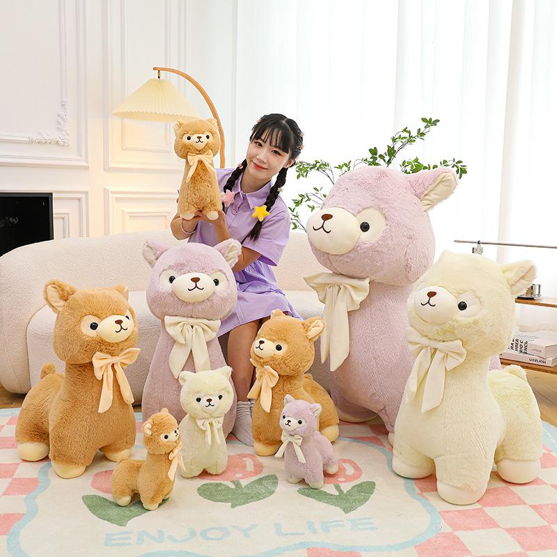 Cute Cream Alpaca Doll Plush Toy Girl Bed Sleeping Doll Warm Heart To Accompany Girlfriend Birthday Gift