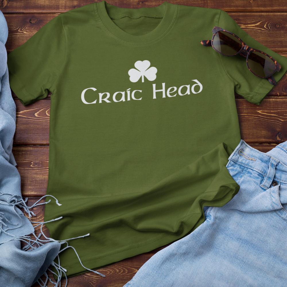 CRAIC HEAD T-Shirt - St Patricks Ireland Irish funny dublin paddys feck crack Unisex T-Shirt M