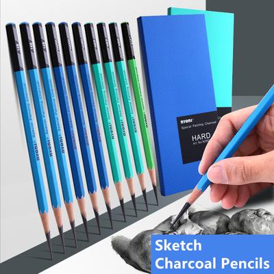 10pcs/Box 14B Sketch Charcoal Pencil Soft Medium Hard Professional Art Tools Painting Supplies Drawing Pencils Art Supplies