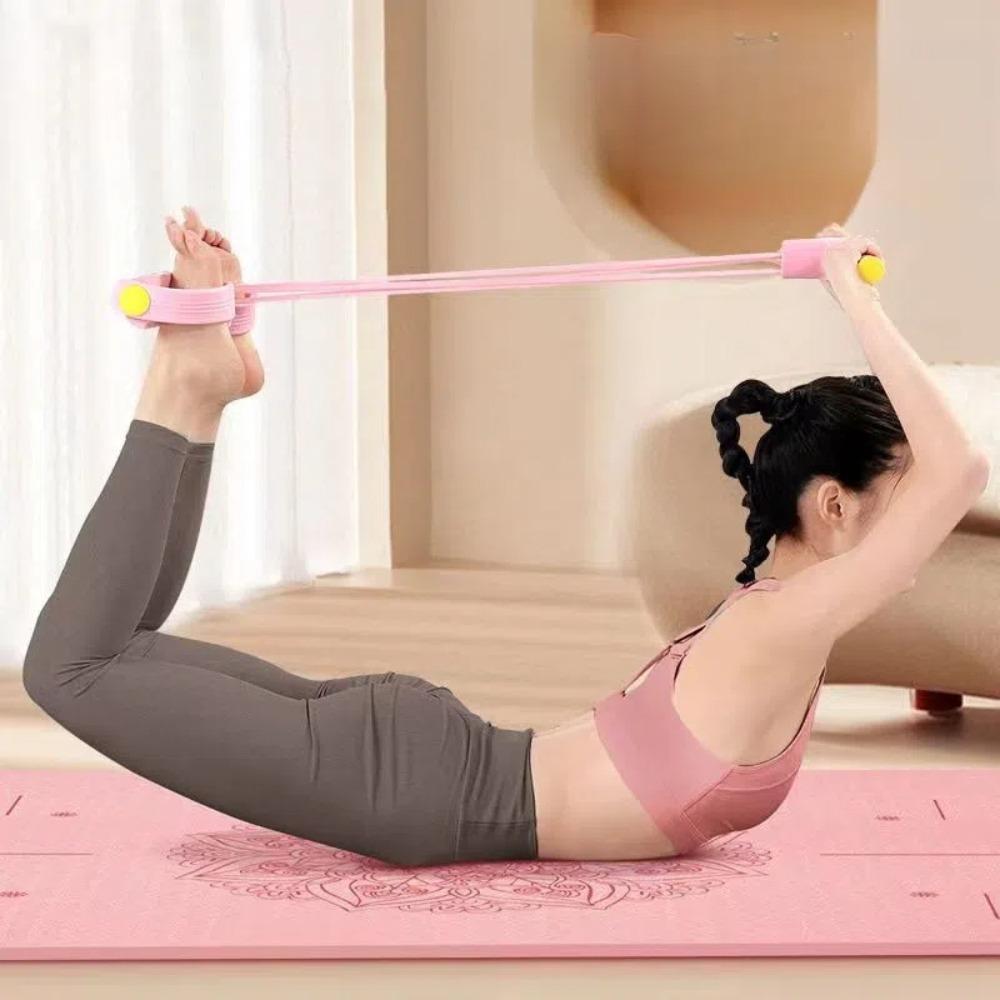 6-Tube Resistance Bands Fitness Equipment Set with Foam TPE Yoga Pedal Puller Sport At Home Shoulder Opening 8-Line Tension Rope