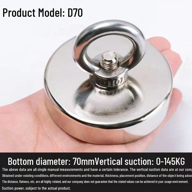 Round High-Strength Neodymium Fishing Magnet with Suction Cup Eyebolt