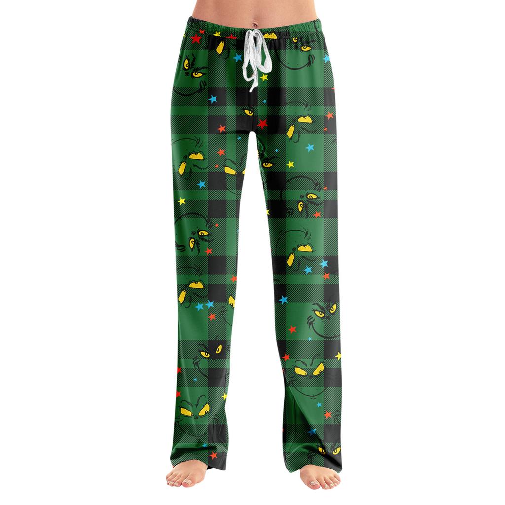 Pyžamové kalhoty Noční prádlo Ležérní Stahovací šňůrka Elastický pas Kalhoty Pohodlné Rovné Jóga Volné Kalhoty