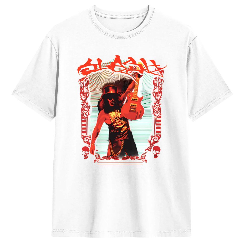 Legendärer Gitarrist Slash T-Shirt Unisex Reine Baumwolle Lässige T-Shirts Rundhals T-Shirts Kurzarm Kleidung Klassisch