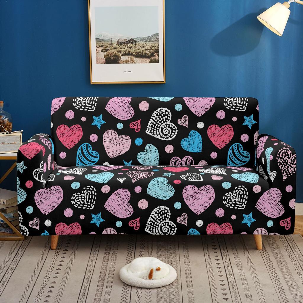 Elastic All-Inclusive Sofa Cover Love Valentine'S Day Multi-Person Combination Sofa Cover Lazy Sofa Cover