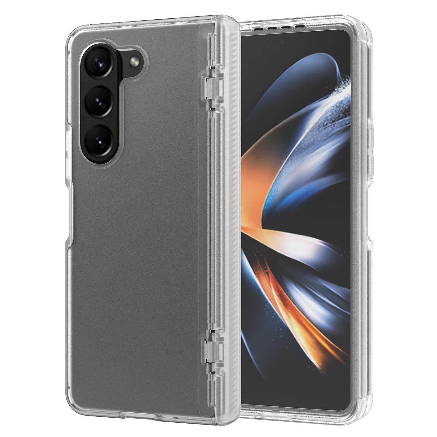 

For Samsung Galaxy Z Fold5 5G Case Hinge Protection Matte Phone Cover with PET Film Transparent