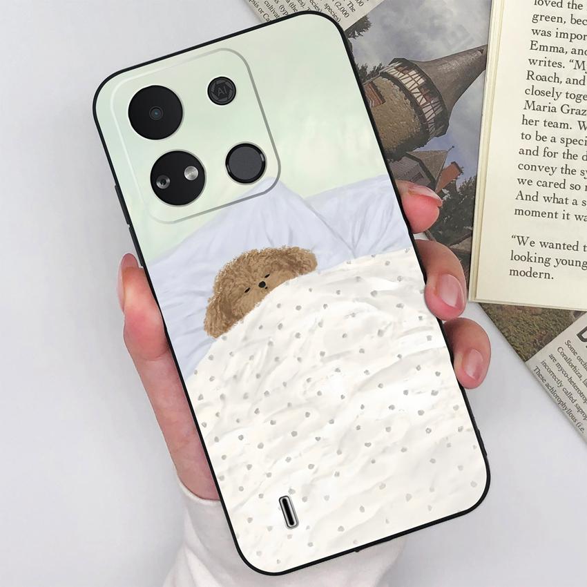 For Itel A04 A05s A16 A18 A23 A25 A26 A17 A33 A56 Phone Case Pretty Bow Pattern Fashion Shell Matte Silicone Anti Drop Protective Covers For Itel Capa