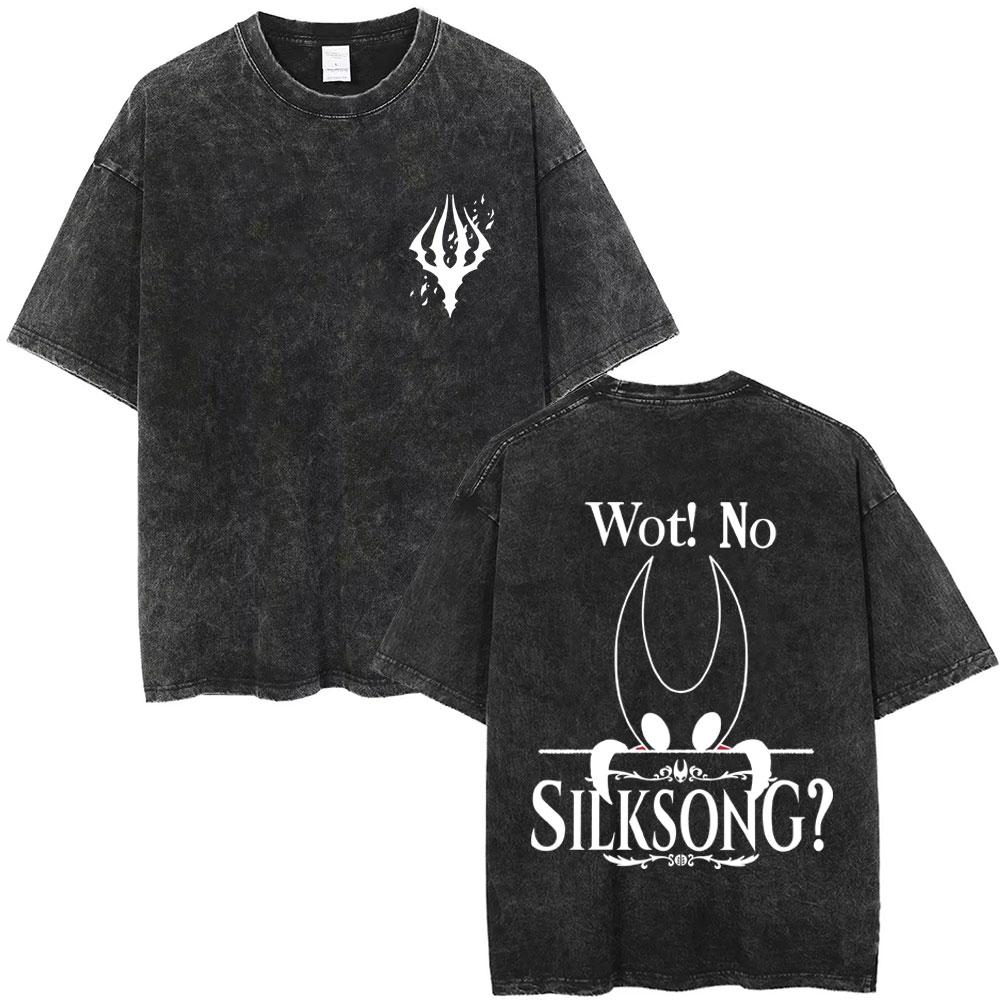 

Washed Vintage Game Hollow Knight Graphic Tshirt Men Women Cartoon Oversized Tshirts Mens Casual Cotton T Shirts Fans Gift S