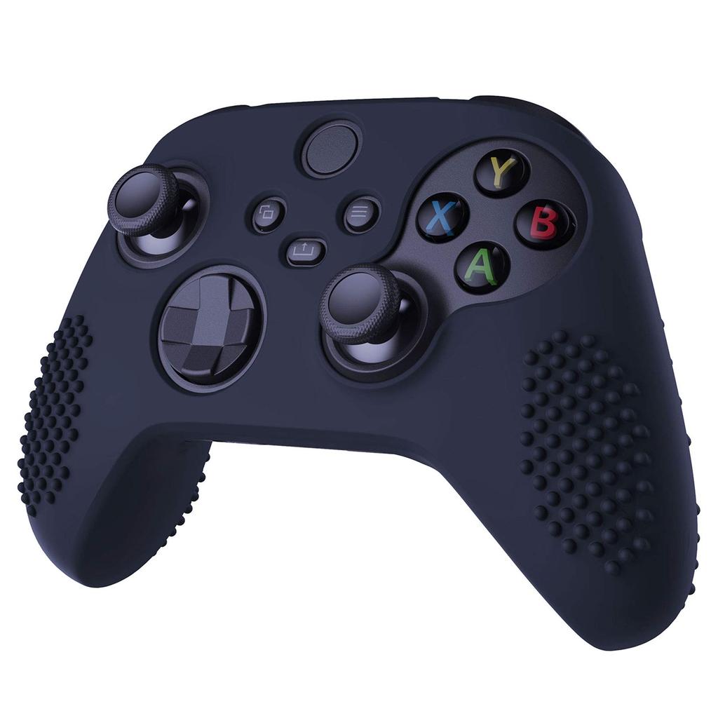 eXtremeRate PlayVital 3D Studded Edition Silicone Cover Skin for Xbox Series Includes Six Black Thumb Grip and Soft Rubber Case Protector for Xbox