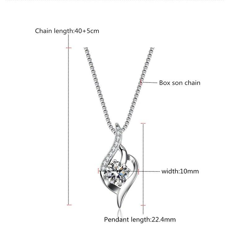 S925 Sterling Silver 1 Carat Moissanite Necklace for Women Ins Luxury Six-claw Inlaid Clavicle Chain Diamond Necklace