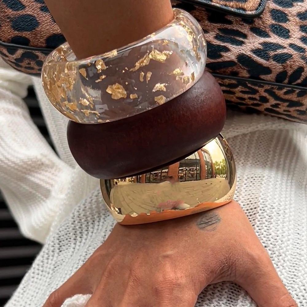 Wide Version Exaggerated Bracelet Combination French Geometric Fashion Women's Bracelet Wholesale